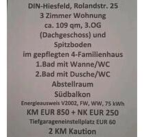 3 Zimmer Wohnung. 109qm. Dinslaken Hiesfeld. Badewanne. Dusche.