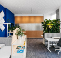 Arbeitsplatz Einzeltisch im blau Coworking Space, bahnhofsnah - Koblenz