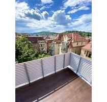 Maisonette Stuttgart Zentrum, Dachterrasse und Balkon, Kulturdenkmal - Aussicht über die Innenstadt
