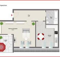 1-Raum-DG-Wohnung mit Balkon - 318,00 EUR Kaltmiete, ca.  45,00 m² in Finsterwalde (PLZ: 03238)