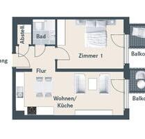 Moderne 2-Zimmer-Wohnung mit 2 Balkonen in Wesseling
