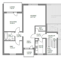 3-Zimmer-Wohnung in Gifhorn - 600,00 EUR Kaltmiete, in Gifhorn (PLZ: 38518)