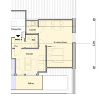 2 Zimmer Wohnung in Büsum mit Einbauküche und Balkon
