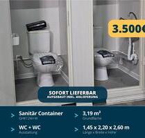 ► NUR KURZE ZEIT ◄ 1,45 x 2,20 m Doppelkabinen-WC-Container - 50mm Wandstärke - Zwei getrennte WC-Einheiten - Lieferung und Aufbau inklusive - Mobile Sanitärlösung - Jetzt schnell zugreifen - Singen (Hohentwiel)