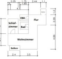 1,5 Zimmer Wohnung, - 320,00 EUR Kaltmiete, ca.  39,00 m² in Paderborn (PLZ: 33100) Neuenbeken