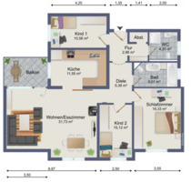 Moderne 4-Zimmer Wohnung in Kitzingen mit zwei Bädern