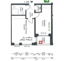 Mietwohnung 52m² -MS Rumphorst - 780,00 EUR Kaltmiete, ca.  52,00 m² in Münster (PLZ: 48147) Erphoviertel