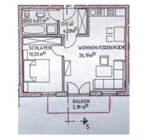 Mietwohnung, 2-Zimmer-Wohnung - 700,00 EUR Kaltmiete, in Ingolstadt (PLZ: 85057) Friedrichshofen-Hollerstauden