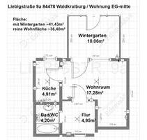 1,5 Zimmer Wohnung mit Wintergarten & Garage ~ 36,4 qm - Waldkraiburg