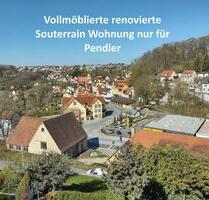 01.01.26 - Vollmöblierte renovierte Souterrain Wohnung f. Pendler - Gräfenberg
