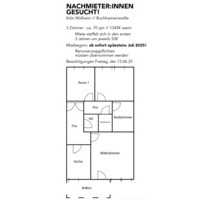 helle 3 Zimmerwohnung ab sofort Köln Mülheim 1345€ warm!