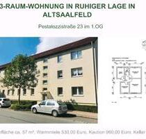 Etagenwohnung 57 qm - 530,00 EUR Kaltmiete, in Saalfeld (Saale) (PLZ: 07318)