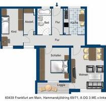 Frisch Renovierte 3-Zimmerwohnung mit Balkon - Frankfurt am Main Nord-West