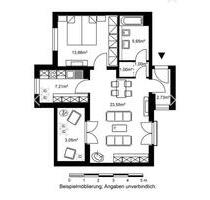 Helle 2 Zimmer Wohnung mit EBK - 845,00 EUR Kaltmiete, ca.  57,00 m² in Wiesbaden (PLZ: 65201) Schierstein