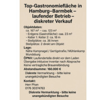 Top-Gastronomiefläche in Hamburg-Barmbek – laufender Betrieb