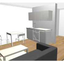 Helles Zimmer mit Küche und Bad - Großenwiehe