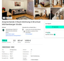 Ansprechende 3-Raum-Wohnung in Bruchsal-Württemberger Straße