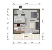 möblierte 1-Zimmerwohnung mit großem Balkon - Fischbach bei Dahn