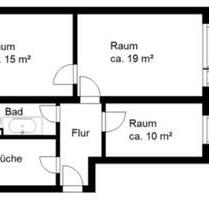 3 ZKB Wohnung in Trotha - 596,00 EUR Kaltmiete, ca.  57,00 m² in Halle (Saale) (PLZ: 06114) Am Wasserturm/Thaerviertel