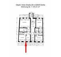 Seniorengerechte Wohnung in Görlitz, 67 m² WF, 2 Zimmer, Küche, Bad und Balkon ab sofort frei