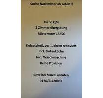 Nachmieter für 2 Zimmer Wohnung Obergiesing AB SOFORT - Garching bei München