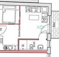 Schön geschnittene 1,5 Zimmerwohnung in Dietenheim