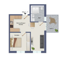 Moderne 2 ZKB + Loggia - 715,00 EUR Kaltmiete, ca.  49,00 m² in Leer (Ostfriesland) (PLZ: 26789)