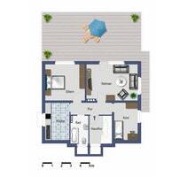 zentrale 3-Zimmer-Wohnung mit Terrasse in Stade