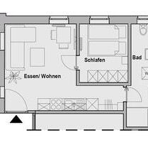 1-Zimmer Apartment, Erdgeschoss, 32 m2 mit EBK - Bremervörde