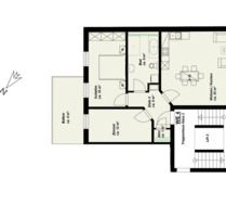 3-Raumwohnung mit Terrasse, Einbauküche und Fußbodenheizung (2051.004) - Schwerin