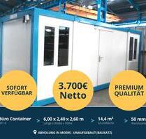 JETZT ABHOLBAR - 6 x 2,4 m Bürocontainer - 50mm Isolierung - Unmontierter Bausatz zur Abholung in Moers - Wohnmodul Baucontainer Baustellenmodul Depot flexible Nutzungsmöglichkeiten - Ingolstadt