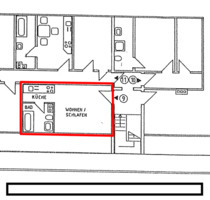 Henrichenburg , ca. 24 m² Wohnung ( Wohn-Schlafraum , Küche + Bad - Castrop-Rauxel Becklem