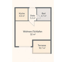 Citynahes Einzimmerapartment mit Terrasse und Garagenstellplatz - Wiesbaden Nordost
