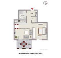 Zentrumsnahe 2-Zimmer-Wohnung mit Balkon - Bad Neustadt an der Saale