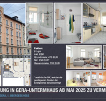 Gera: 3-Raum-Wohnung in 07545 Gera-Untermhaus, nicht Dresden