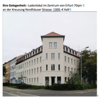 Ladenlokal 70qm. Erfurt Zentrum 1300,-€ Kalt