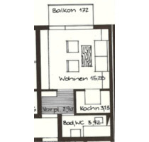 Exklusive 1-Zimmer-Wohnung mit Einbauküche und Balkon - Stuttgart Luginsland