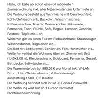 All inkl. 1 Zi.-Whg. voll möbliert inkl. Strom, WLAN etc. - Berlin Charlottenburg-Wilmersdorf