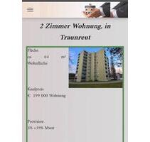 2 Zimmer Wohnung zum Verkauf AB SOFORT Immobilien Wildmann - Traunreut Irsing