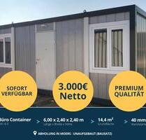 6 x 2,4 m Wohncontainer - 40mm Wandstärke - Abholung Moers - Bausatz unaufgebaut - Vielseitig als Bürocontainer, Tiny Haus, Tinyhouse, Baucontainer, Sozialcontainer, Wohnung, Office, Unterkunft - Siegen