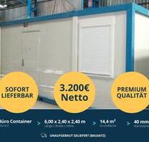 6 x 2,4 m Baustellencontainer - 40mm Wandstärke - Bausatz inkl. Lieferung deutschlandweit - Perfekt als Wohncontainer, Bürocontainer, Baucontainer, Schlafcontainer oder Sozialcontainer für Baustellen - Düsseldorf