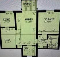 Wohnung in Ottweiler 2 Zimmer, Küche, Bad,Balkon, 62m²