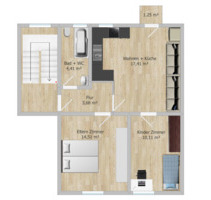 Gepflegte 3 Zimmer Wohnung - 149.000,00 EUR Kaufpreis, ca.  51,37 m² in Krumbach (Schwaben) (PLZ: 86381)