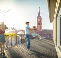 Neuwertige Dreizimmer-Penthousewohnung, große Dachterrasse mit Markise, Einbauküche - Mengkofen