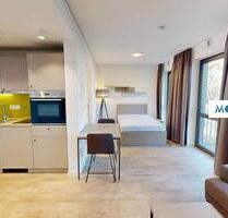 URBAN BASE: Vollmöbliertes 1-Zimmer-Large-Apartment mit EBK, BALKON, ALL-IN-MIETE, UVM. am Rheinufer - Düsseldorf Stadtbezirk 3