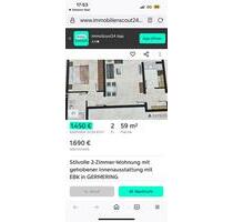 Zwei Zimmerwohnung 59 m² mit Balkon in Germering zu vermieten - München Allach-Untermenzing