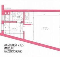 1-Zimmer Apartment WÜ City - 510,00 EUR Kaltmiete, ca.  26,00 m² in Röthlein (PLZ: 97520)