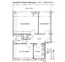 3- Zimmer-Wohnung - 725,00 EUR Kaltmiete, ca.  78,00 m² in Tostedt (PLZ: 21255)