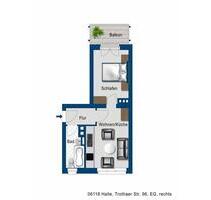 Starterwohnung - 285,00 EUR Kaltmiete, in Halle (Saale) (PLZ: 06118) Frohe Zukunft