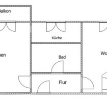 Schöne Single Wohnung mit ruhigen + sonnigem Balkon ins Grüne - Wuppertal Gemarkung Langerfeld